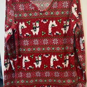 Long sleeve llama Xmas shirt